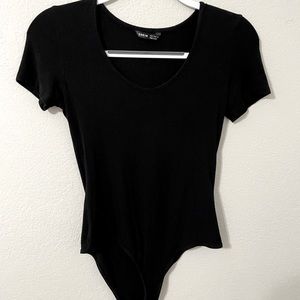 Casual Black Bodysuit